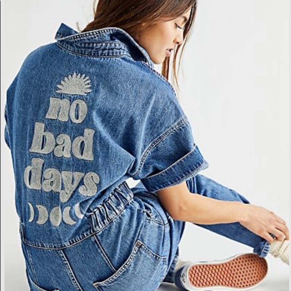 Free People Denim Jumpsuit